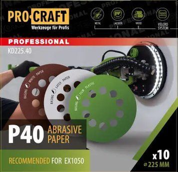 Шкурка шліфувальна Procraft KD225.40 (набір 10 шт.) KD22540 фото