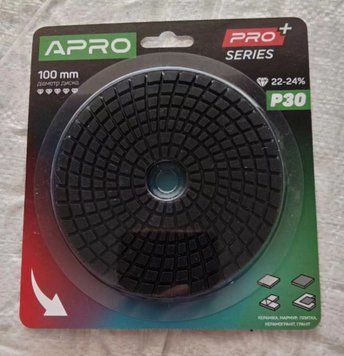 Круг алмазный шлифовальный на липучке 100мм Р3000 APRO PRO 812183 фото