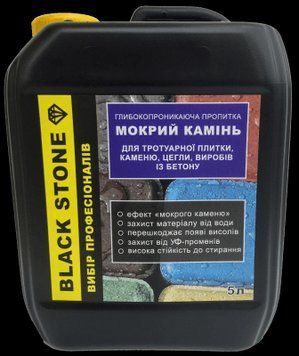 Black Stone - захисне просочення, ефект мокрого каменю, 5л 1 фото