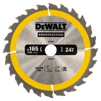 Диск пильный 165*20мм DeWALT DT1934 DT1934 фото
