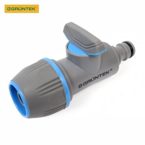 Адаптер с краном для шлангов GRUNTEK универсальный 1/2"-5/8"-3/4" 296693072 фото