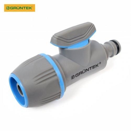 Адаптер с краном для шлангов GRUNTEK универсальный 1/2"-5/8"-3/4" 296693072 фото