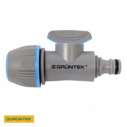 Адаптер с краном для шлангов GRUNTEK универсальный 1/2"-5/8"-3/4" 296693072 фото