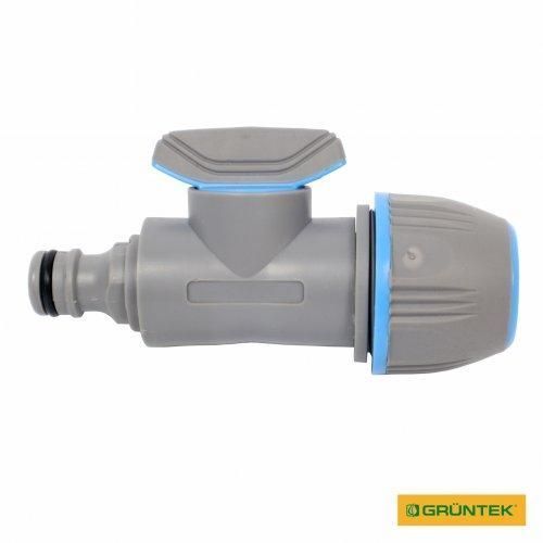 Адаптер с краном для шлангов GRUNTEK универсальный 1/2"-5/8"-3/4" 296693072 фото