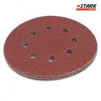 Бумага шлифовальная Stark D125 мм 8 отверстий з. 100 5 шт. 126005100 фото