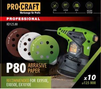 Шкурка шлифовальная Procraft KD125.80 (набір 10 шт.) KD12580 фото
