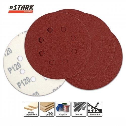 Папір шліфувальний Stark D125 мм 8 отворів з. 120 5 шт. 126005120 фото