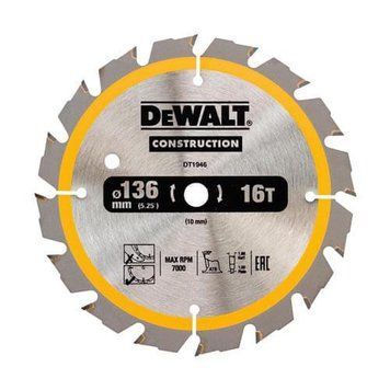 Диск пильный СONSTRUCTION 136*10мм DeWALT DT1946 DT1946 фото