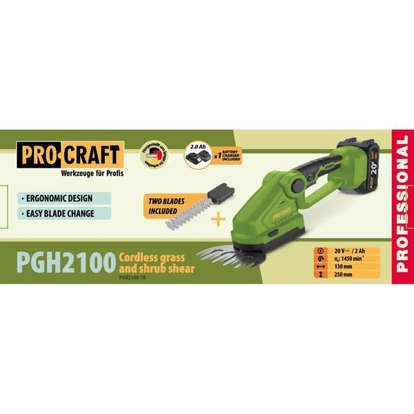 Подрезчик травы и кусторез аккумуляторный Procraft PGH2100 021010 фото