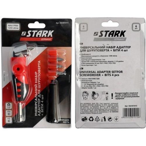 Насадка-удлинитель угловая Stark для шуруповерта 1/4" с набором бит 502301015 фото