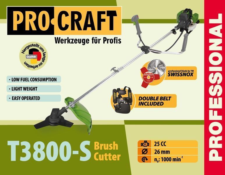 Бензиновий тример PRO-СRAFT Т3800-S 438002 фото