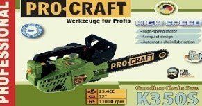 Бензопила ланцюгова PRO CRAFT K350S 600350 фото