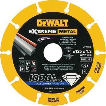 Диск діамантовий по металу 125х1.3х22.23 мм DeWALT DT40252 DT40252 фото
