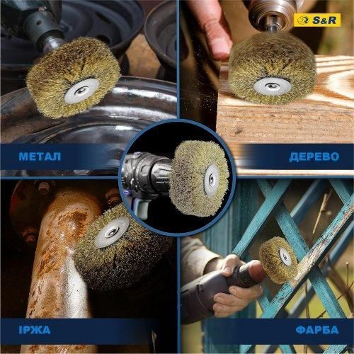Щетка дисковая S&R 80 x 35 мм латунированная 135080035 фото
