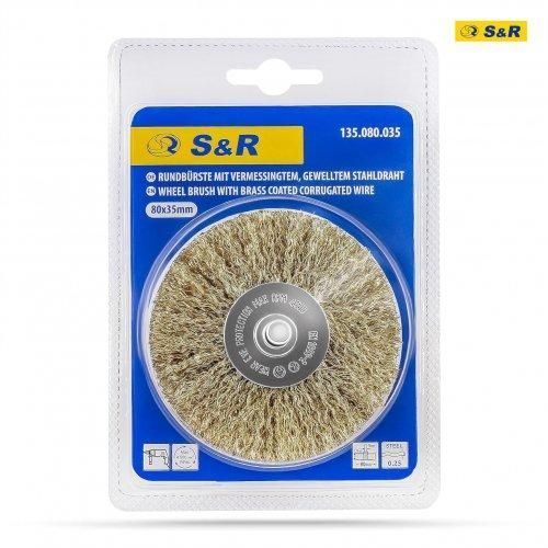 Щетка дисковая S&R 80 x 35 мм латунированная 135080035 фото