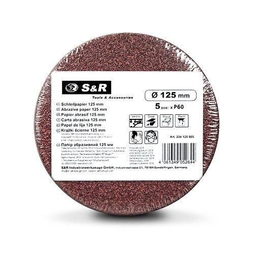 Набір шліфувальних кругів S&R D125 P60 &mdash; 8 шт., 5 шт. 234125605 фото