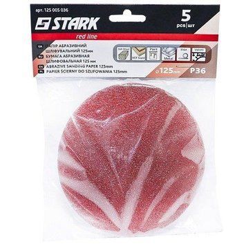 Бумага шлифовальная Stark D125 мм з. 36 5 шт. 125005036 фото