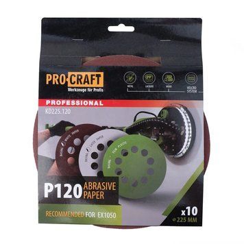 Шкурка шлифовальная Procraft KD225.120 набор 10 шт KD22512 фото