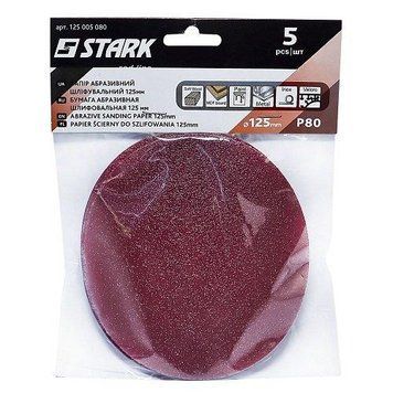 Бумага шлифовальная Stark D125 мм з. 80 5 шт 125005080 фото